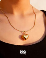 Cadena Corazón de Acero en Acero Inoxidable Plata y Dorado 18k - Imagen 3